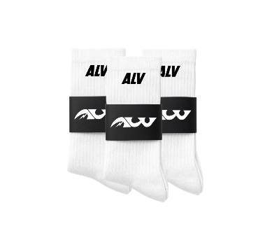 (3 Pack) White ALV Socks